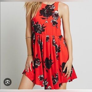 Free People Flutterby Dress Cherry Combo NWT